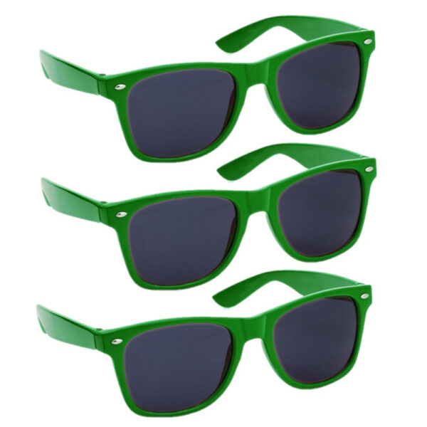 Hippe Party zonnebril - 4x - groen - plastic - UV400 - verkleedbril - carnaval/verkleed