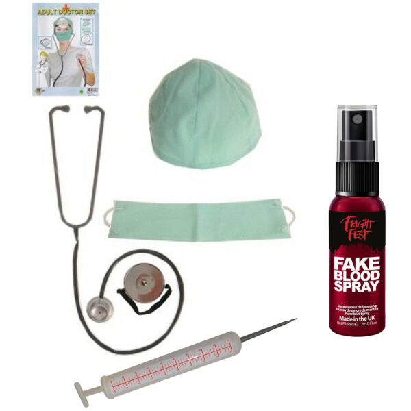 Dokter/chirurg ziekenhuis verkleed set - accessoires 6-delig - kunststof - feestkleding