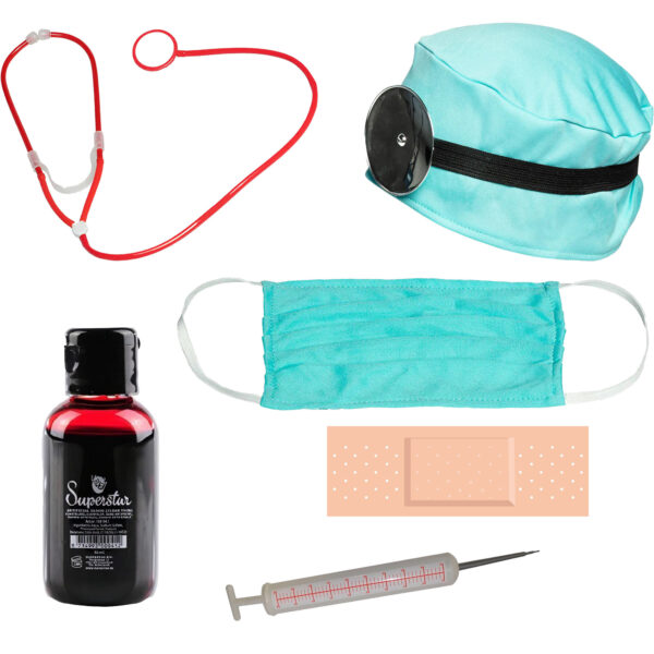 Dokter/chirurg ziekenhuis verkleed set - accessoires 8-delig - kunststof - feestkleding
