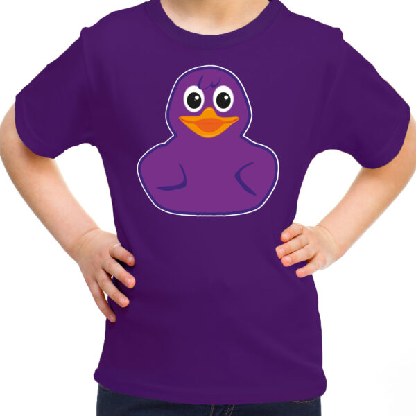 BD Verkleed T-shirt voor jongens/meisjes - eendje - paars - Carnaval