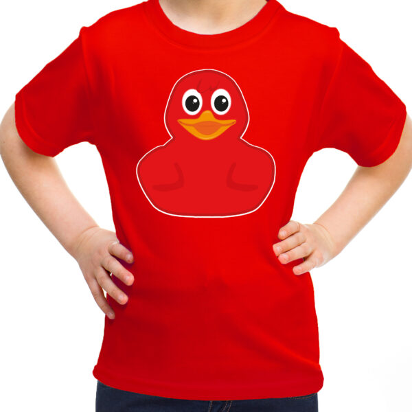 BD Verkleed T-shirt voor jongens/meisjes - eendje - rood - Carnaval