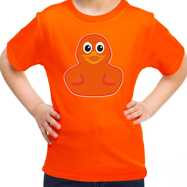 BD Verkleed T-shirt voor jongens/meisjes - eendje - oranje - Carnaval