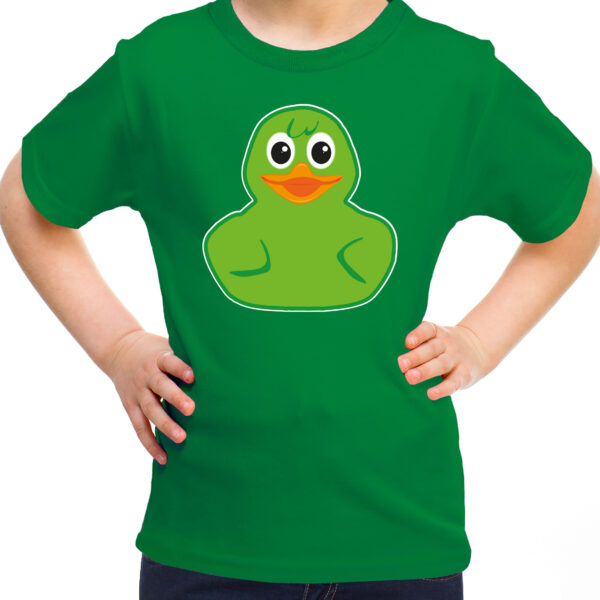 Verkleed T-shirt voor jongens/meisjes - eendje - groen - Carnaval - feestkleding