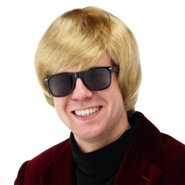 Carnaval verkleedset Duitse Schlager zanger - Blonde pruik/bril zwart