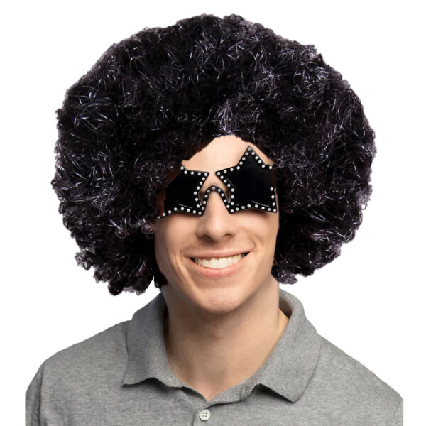 Carnaval verkleedset Seventies/disco danser - afro pruik/ketting
