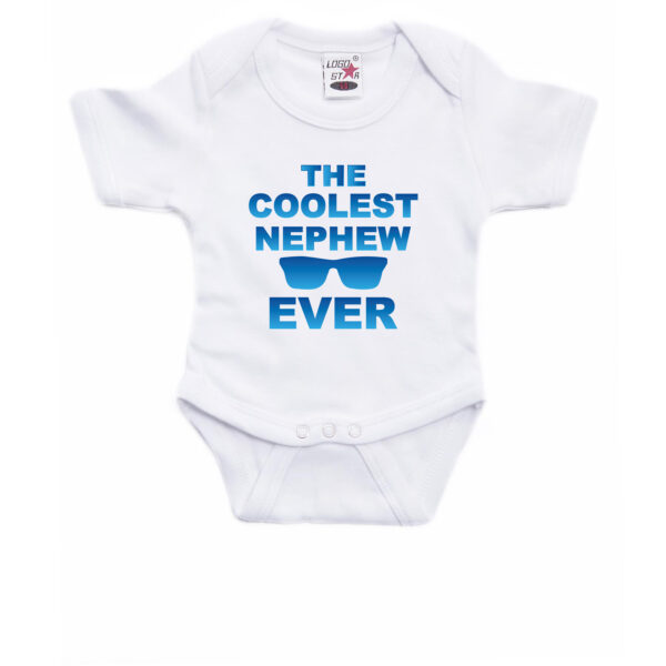 Coolest nephew ever kraamcadeau neef rompertje wit jongens