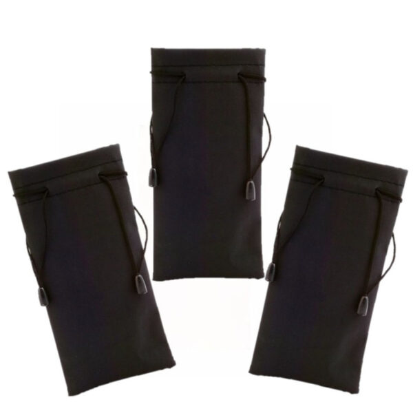 Zonnebrillen etui - 10x stuks - zwart - 18 x 9 cm - stof - brillenhoes - Zonnebrilzakje - beschermho