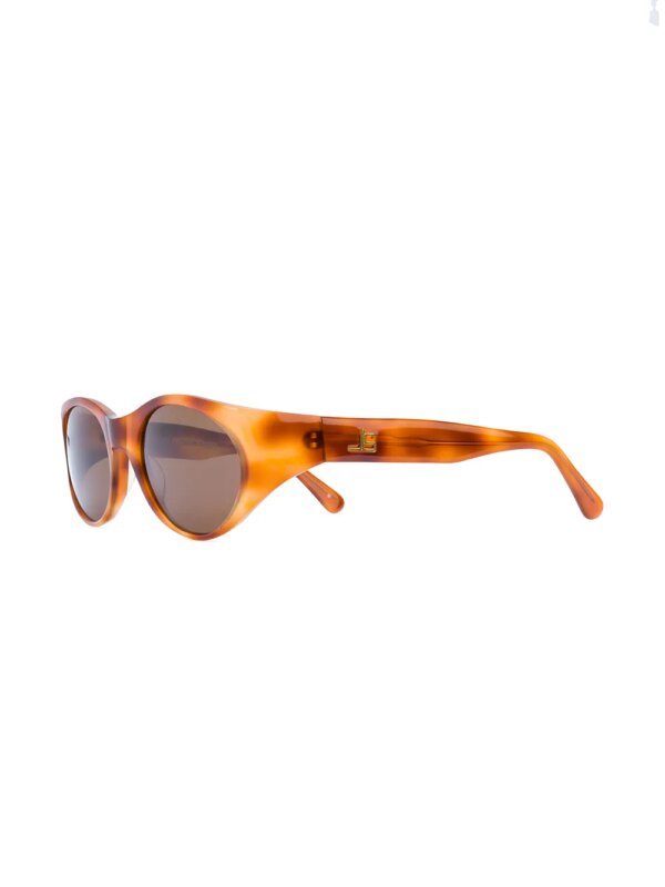 Jean Louis Scherrer Pre-Owned Zonnebril met ovalen montuur - Bruin