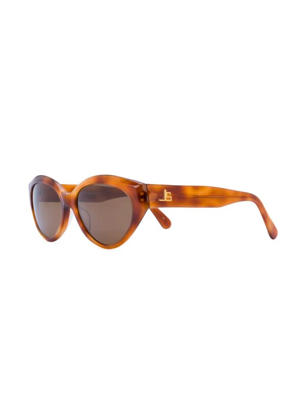 Jean Louis Scherrer Pre-Owned Zonnebril met cat-eye montuur en logoplakkaat - Bruin