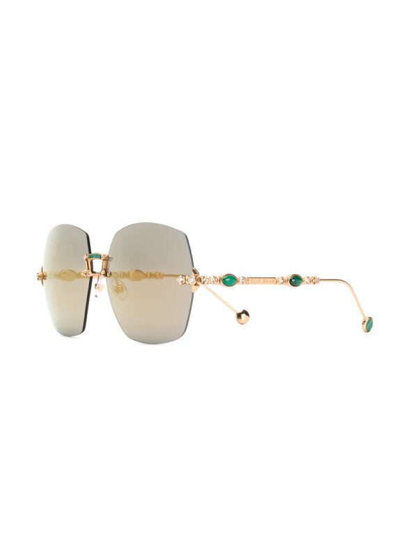 Elie Saab Zonnebril met oversized montuur - Goud