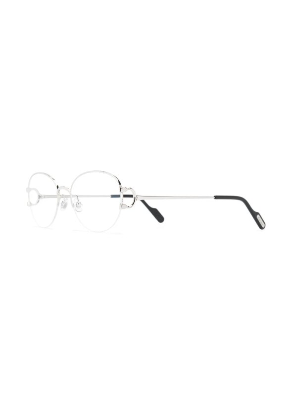 Cartier Eyewear Zonnebril met ovaal montuur - Zilver