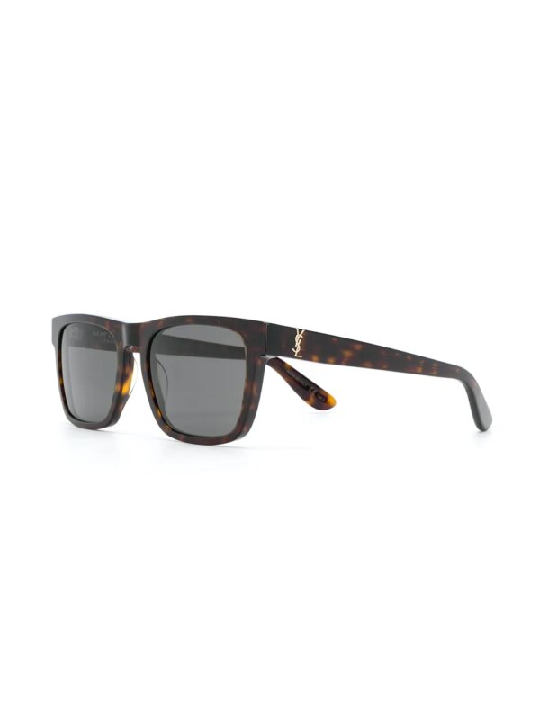 Saint Laurent Eyewear Zonnebril met rechthoekig montuur - Bruin