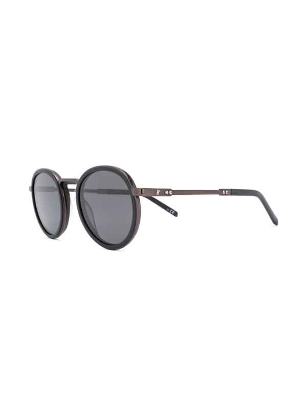 Hublot Eyewear Zonnebril met chunky rond montuur - Zwart