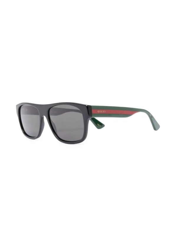 Gucci Eyewear Zonnebril met rechthoekig montuur - Zwart
