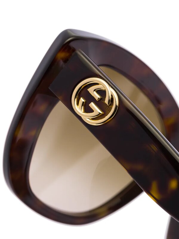 Gucci Eyewear Havana zonnebril met kattenoog montuur - Bruin