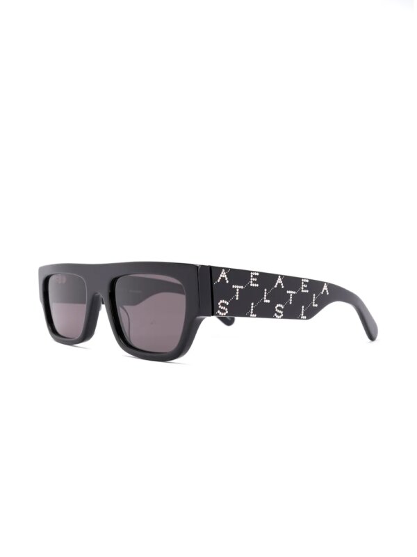 Stella McCartney Eyewear Zonnebril met rechthoekig montuur - Zwart