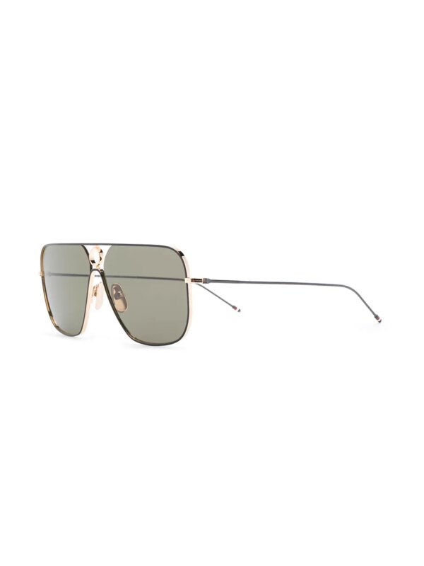 Thom Browne Eyewear Zonnebril met piloten montuur - Zwart