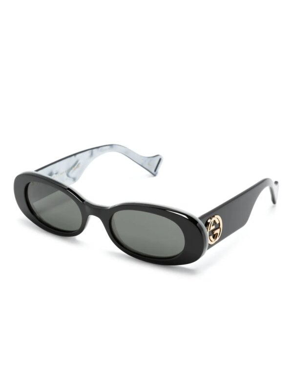 Gucci Eyewear Zonnebril met ovaal montuur - Zwart
