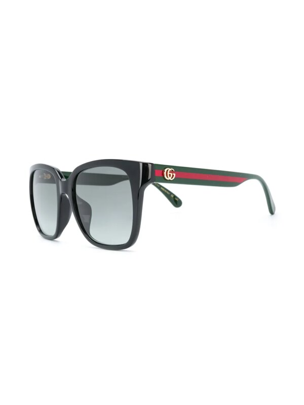Gucci Eyewear Zonnebril met vierkant montuur - Zwart
