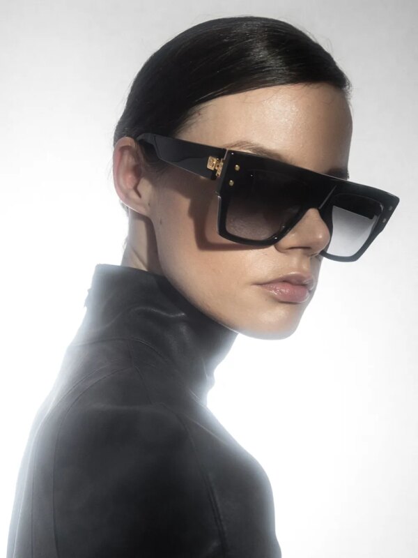 Balmain Eyewear Zonnebril met vierkant montuur - Zwart