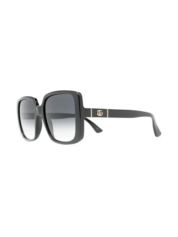 Gucci Eyewear Zonnebril met vierkant montuur - Zwart