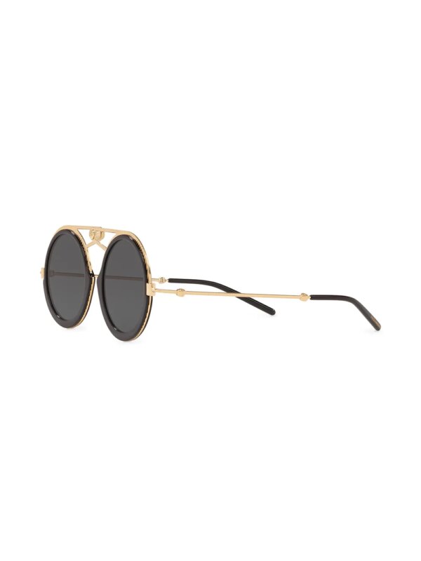 Dolce & Gabbana Eyewear Zonnebril met rond montuur - Zwart
