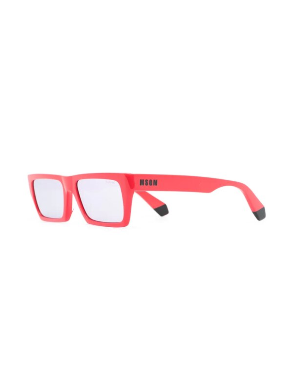 MSGM Zonnebril met vierkant montuur - Rood