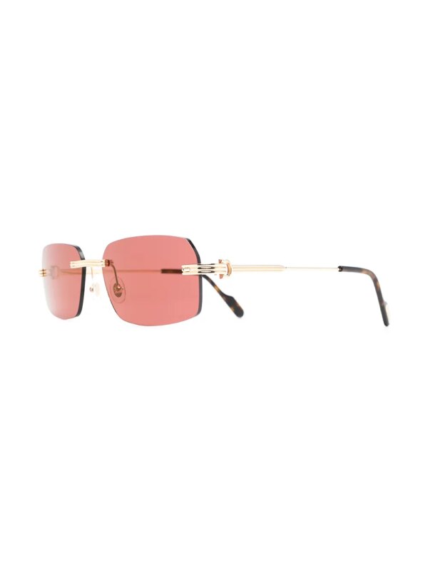 Cartier Eyewear Zonnebril met vierkant montuur - Goud