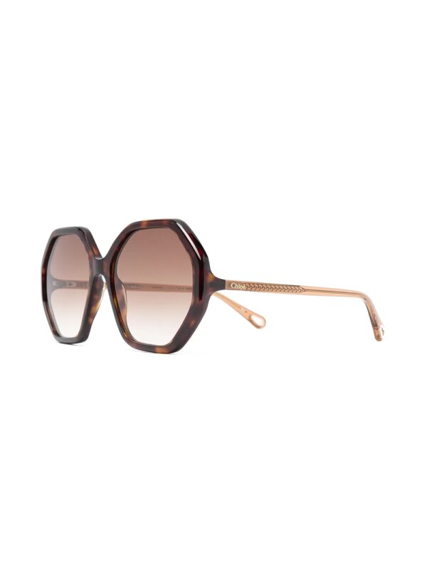 Chloé Eyewear Zonnebril met schildpadschild design - Bruin