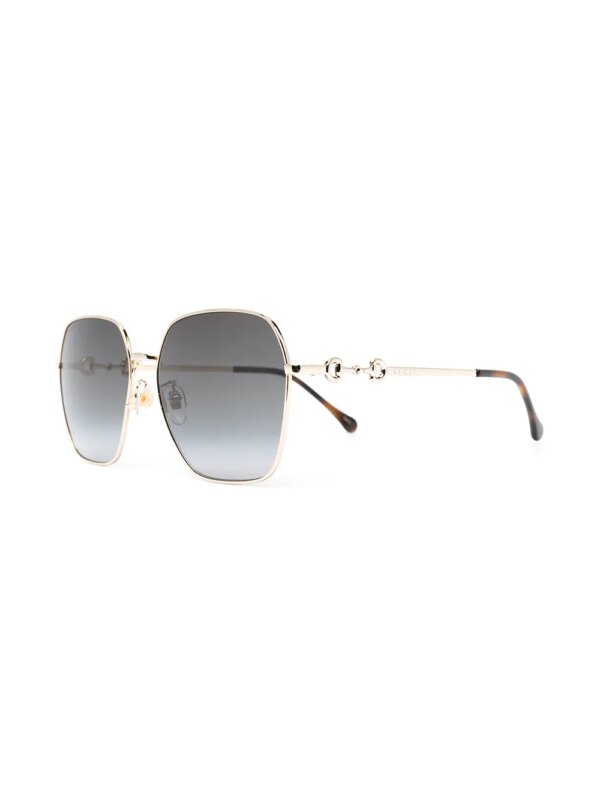 Gucci Eyewear Zonnebril met vierkant montuur - Goud
