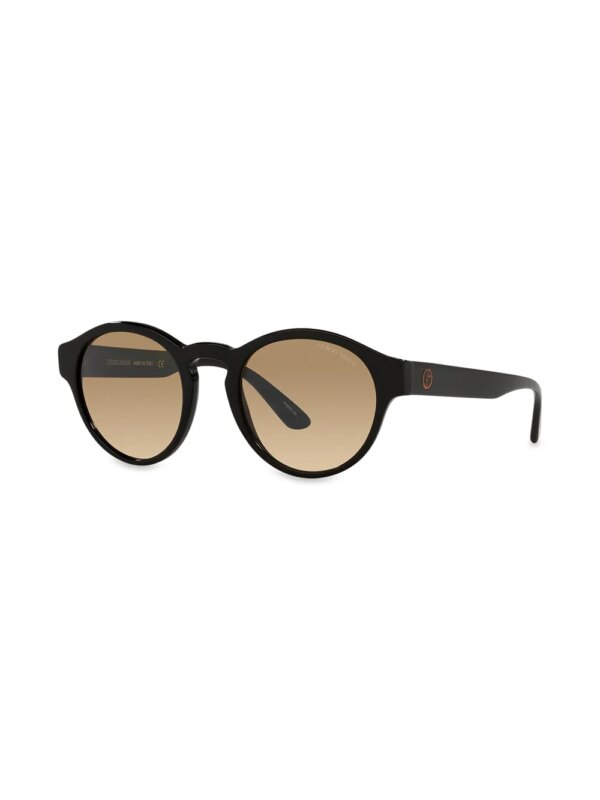 Giorgio Armani Zonnebril met rond montuur - Zwart