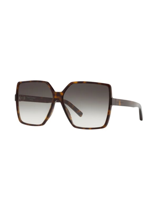 Saint Laurent Eyewear Zonnebril met vierkant montuur - Bruin
