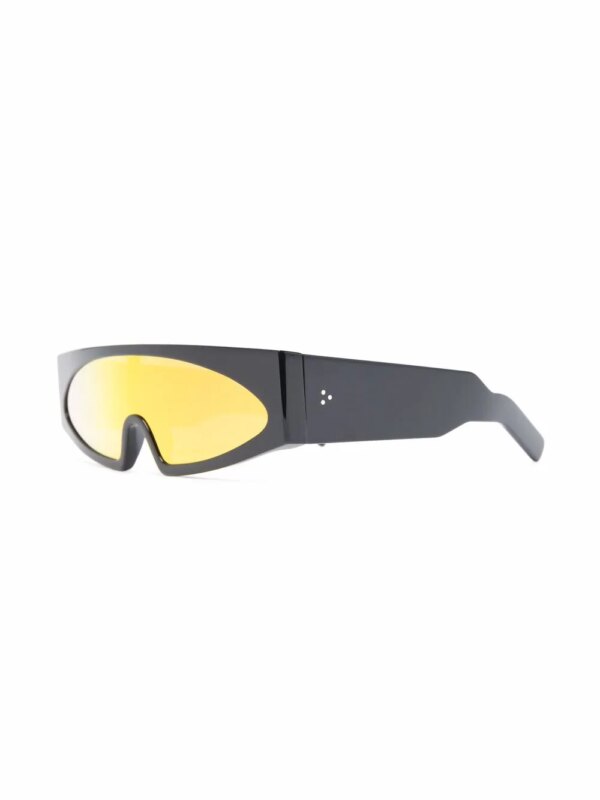 Rick Owens Zonnebril met rechthoekig montuur - Zwart