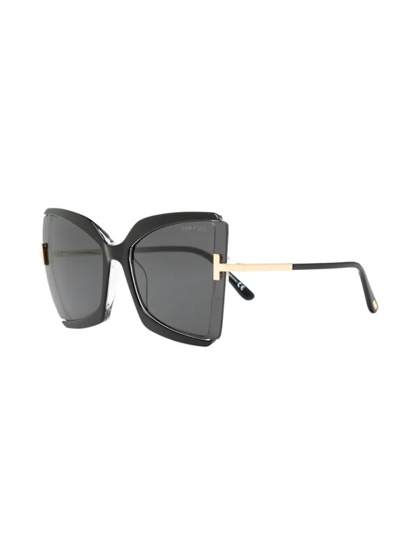 TOM FORD Eyewear Zonnebril met oversized vlinder montuur - Zwart