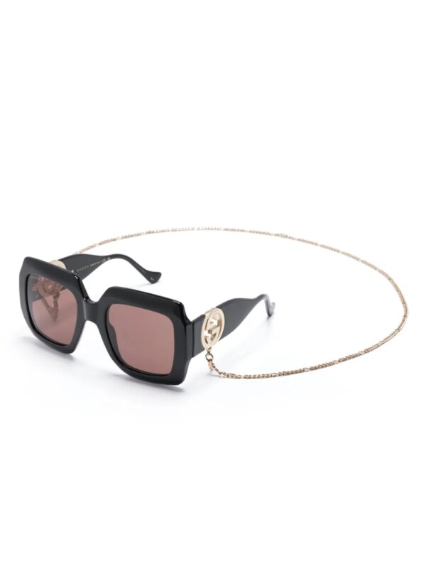 Gucci Eyewear Interlocking G zonnebril met vierkant montuur - Zwart
