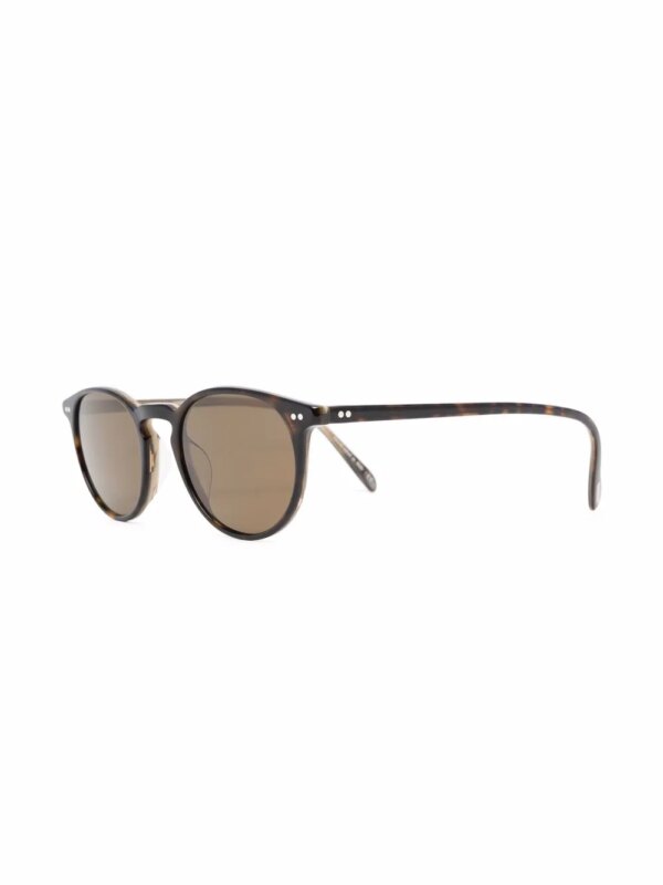 Oliver Peoples Riley zonnebril met rond montuur - Bruin
