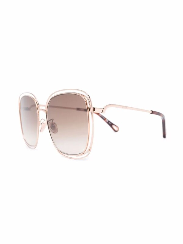 Chloé Eyewear Zonnebril met oversized montuur - Metallic