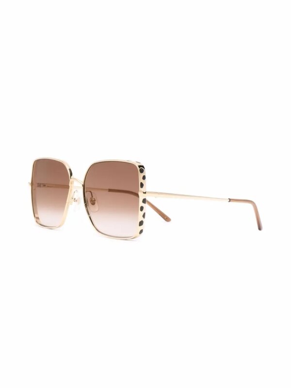 Cartier Eyewear Zonnebril met panterpatroon - Goud