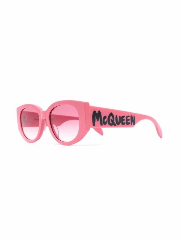 Alexander McQueen Eyewear Zonnebril met ovaal montuur - Roze