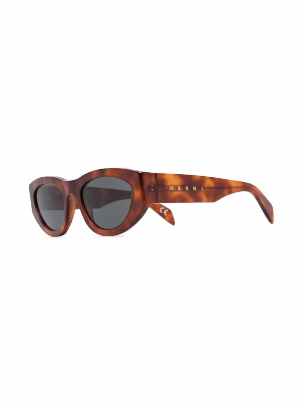 Marni Eyewear Marni zonnebril met schildpadschild design - Bruin