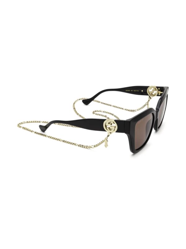 Gucci Eyewear Zonnebril met vierkant montuur - Zwart