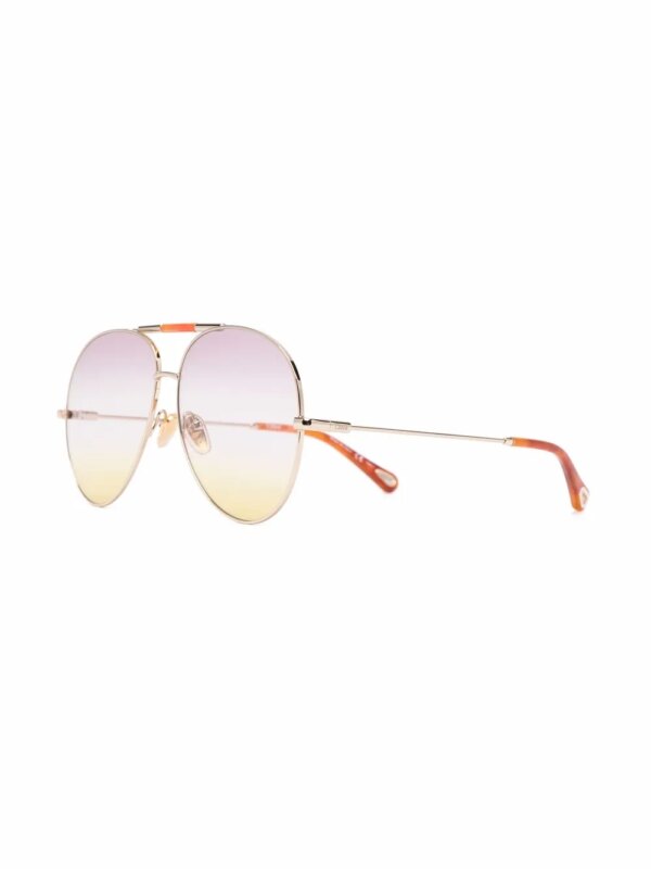 Chloé Eyewear Zonnebril met piloten montuur - Goud