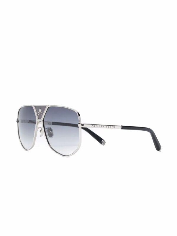 Philipp Plein Eyewear Power zonnebril met doodskop - Zilver