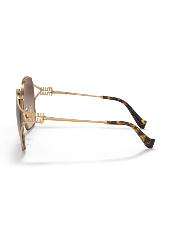Miu Miu Eyewear Zonnebril met rond montuur - Metallic