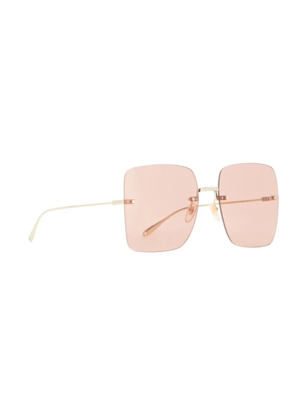 Gucci Eyewear Zonnebril met vierkant montuur - Goud
