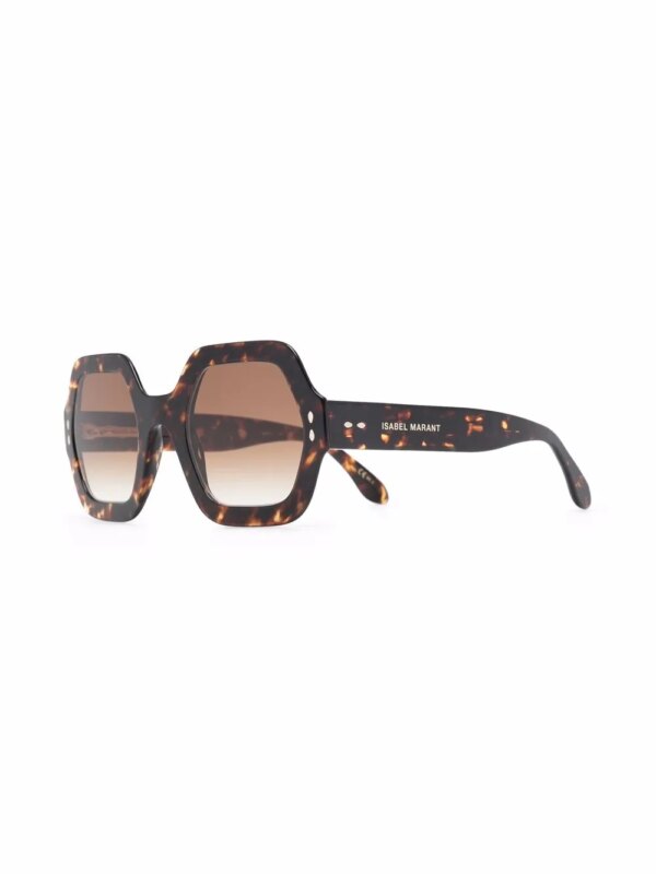 Isabel Marant Eyewear Zonnebril met zeshoekig montuur - Bruin