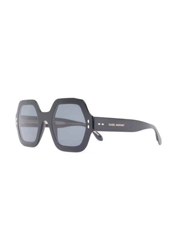 Isabel Marant Eyewear Zonnebril met zeshoekig montuur - Zwart