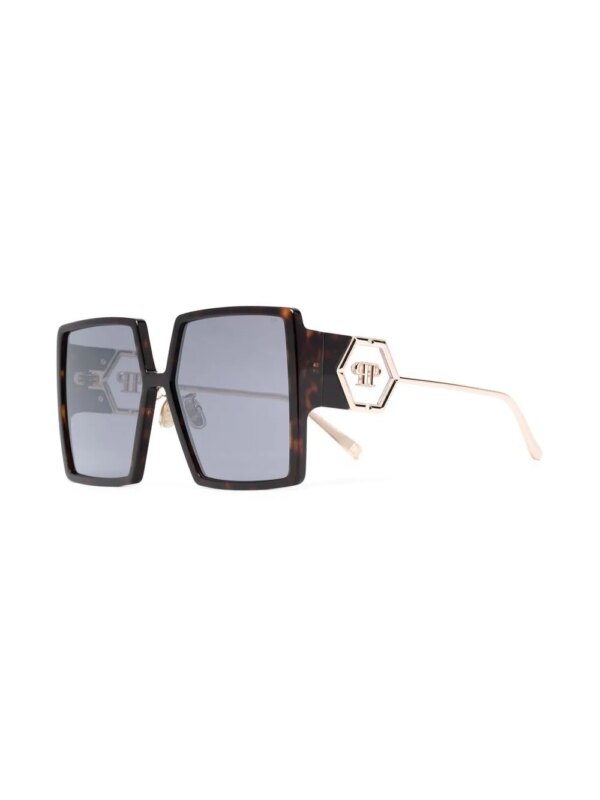Philipp Plein Eyewear Zonnebril met vierkant montuur - Goud