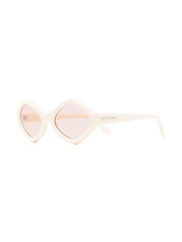 Kiko Kostadinov Octavia zonnebril met geometrisch montuur - Beige