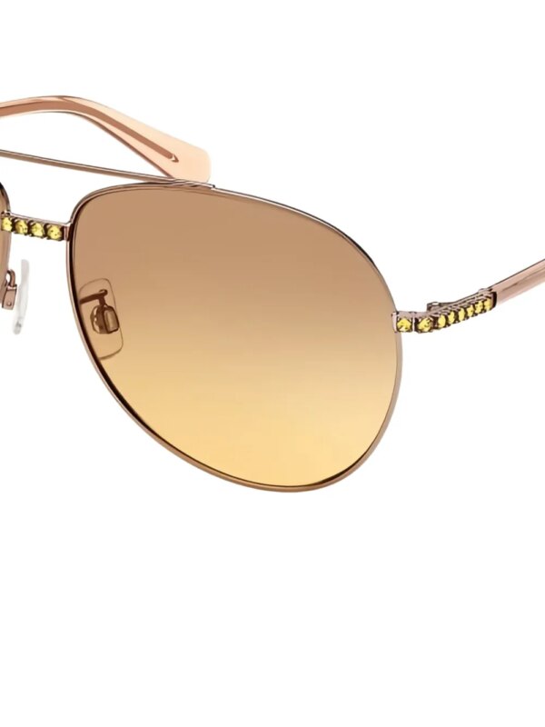 Swarovski Eyewear Zonnebril met piloten montuur en kristallen - Roze